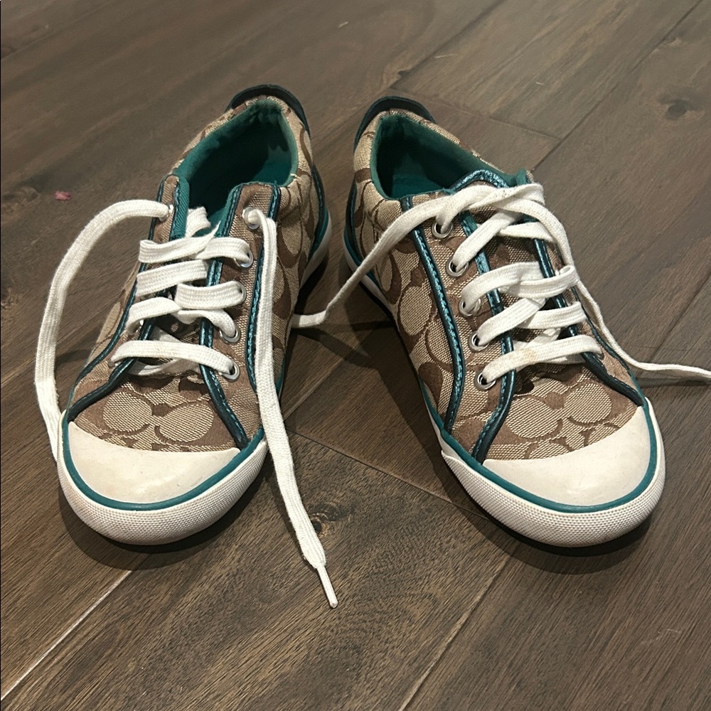 Coach Sneakers with Teal Accents